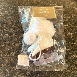 NWT Pottery Barn ice skates wine topper RARE